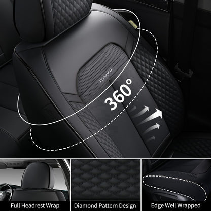 FLORICH Car Seat Covers Full Set, Automotive Seat Covers, Black Car Seat Cover, Waterproof Seat Protectors Universal fit for Car Truck Van SUV - Black
