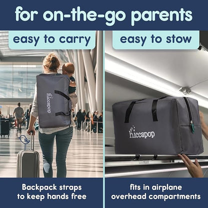 Hiccapop TravelPod Portable Crib for Baby, Lightweight, Foldable Travel Crib for Baby and Toddlers with Zippered Door, Waterproof Base & Carry Bag
