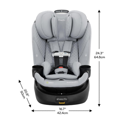 Evenflo Revolve360 Slim 2-in-1 Rotating Car Seat with Green & Gentle Fabric (Travertine)