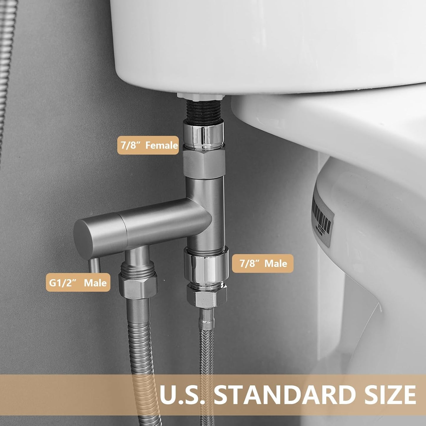 Handheld Bidet Sprayer for Toilet, All Brass Bathroom Toilet Sprayer Bidet Attachment Set, Baby Cloth Diaper Spraying Kit for Pet Bathing and Feminine Care, Brushed Nickel