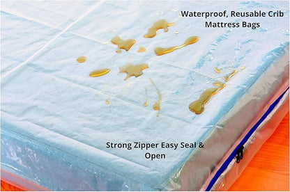 2 Pack Small Mattress Storage Bags with Zipper -4 Mil Plastic Waterproof Mattress Bags for Moving and Storage