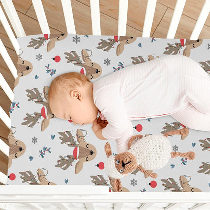 Fitted Crib Sheets Pink Checkered and Bows Stretchy Portable Playard Sheets for Baby Toddler, Breathable Soft Mini Crib Mattress 39 x 27 in for Boys and Girls
