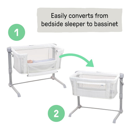 Ingenuity Dream Hero Starlight 3-in-1 Co-Sleeping Bassinet and Crib - Lume (Grey), Unisex, Newborn to 12 Months