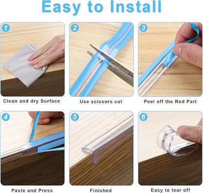 Corner Protector Baby Proofing,32.8(10M) Clear Corner Protectors,Furniture Corner Guard & Edge Safety Bumpers, Soft Edge Protector with Upgraded Pre-Taped Strong Adhesive for Furniture&Sharp Corners