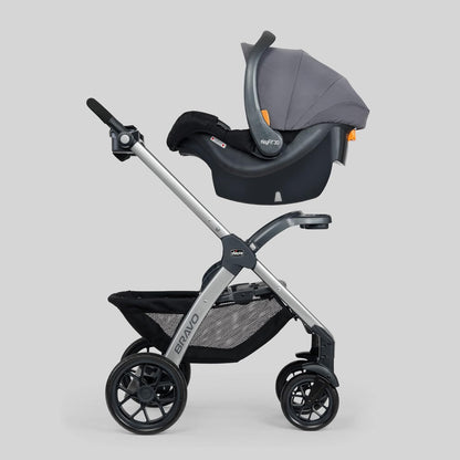 Chicco Bravo LE ClearTex Full-Size Stroller for Babies and Toddlers, UPF-Rated Canopy, GREENGUARD Gold Certified, Lightweight, One-Hand Compact Fold, Pewter/Grey
