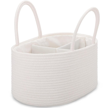 COMSE Baby Diaper Caddy Organizer, Car Caddy, Diaper Change Organizer, Gift Baskets Empty, Portable Tote Bag with Divider, Baby Shower Gifts Newborn Essentials Registry Must Have, Light pink