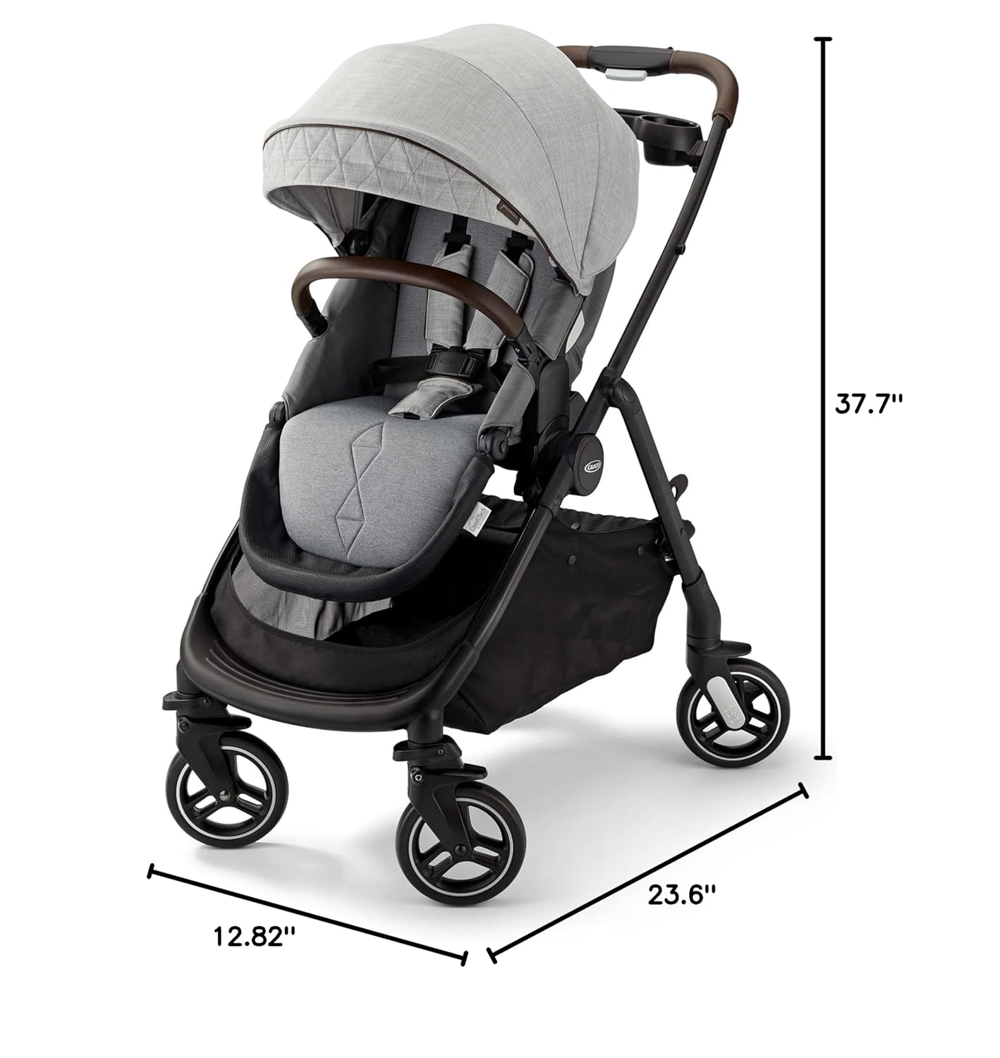Graco Merge 360 Baby Stroller - Front and Rear 360-Degree Rotating Wheels Infant Stroller for Easy Gliding and Tight Turns, Quick 1-Button Push Folding Stroller, Great Gift for New Parents