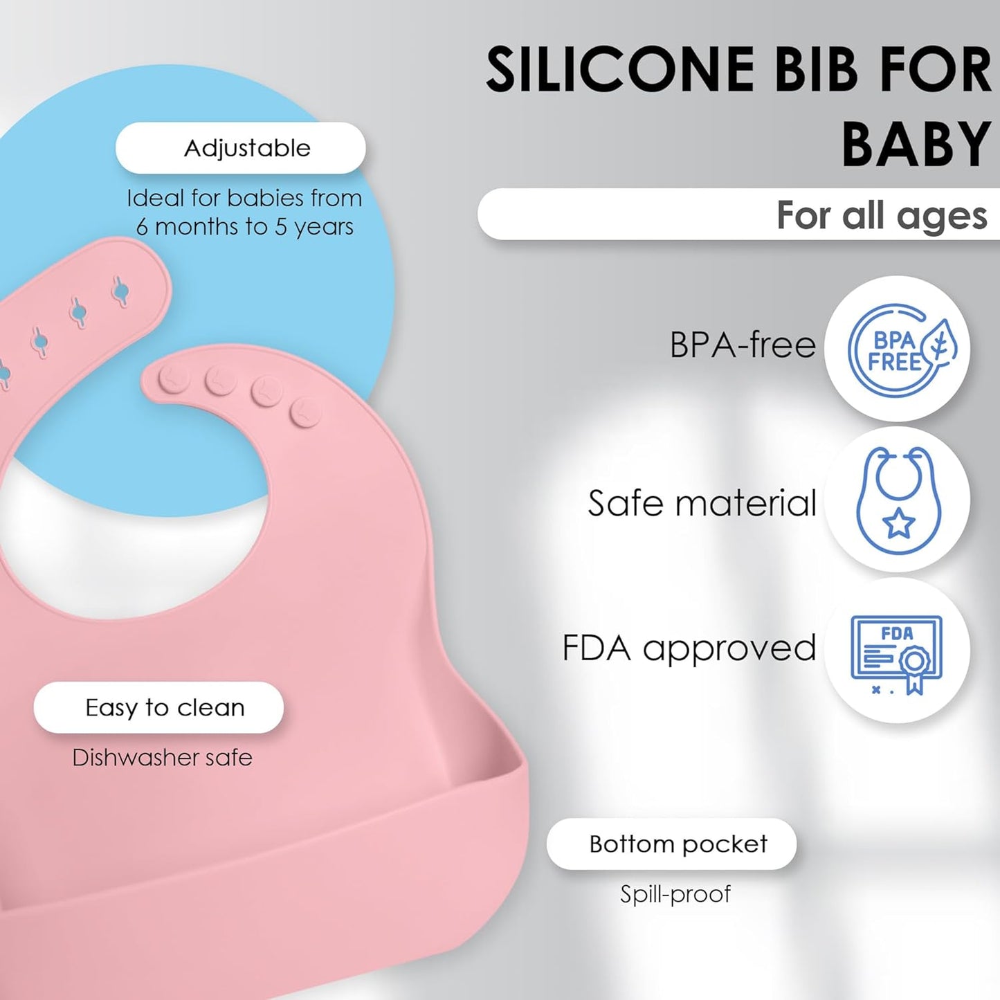 Bluet B- Silicone Baby Feeding Set with Pacifier - Baby Led Weaning Supplies - Baby Spoons, Suction Bowl - Plate - Baby Utensils Set - Silicone Feeding Set for Baby First Foods - 11pcs - Purple