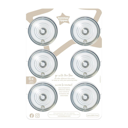 Tommee Tippee Natural Start Baby Bottle Nipples, Breast-Like for A Natural Latch, Anti-Colic Valve, Soft Silicone, Extra Slow Flow, 0+ Months, Pack of 2