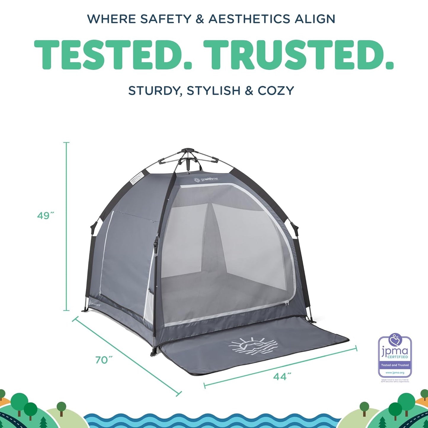 Baby Delight Go with Me Villa Portable Tent and Playard | Kids Tent and Playhouse | Indoor and Outdoor | Green Garden