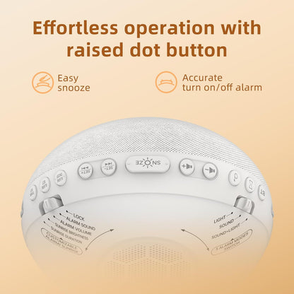 Sunrise Alarm Clock White Noise Machine: Natural Wake Up Light - Dimmable Clock with Bluetooth Speaker for Bedroom - 25 Sleep Sounds for Baby Adults Kids Putty
