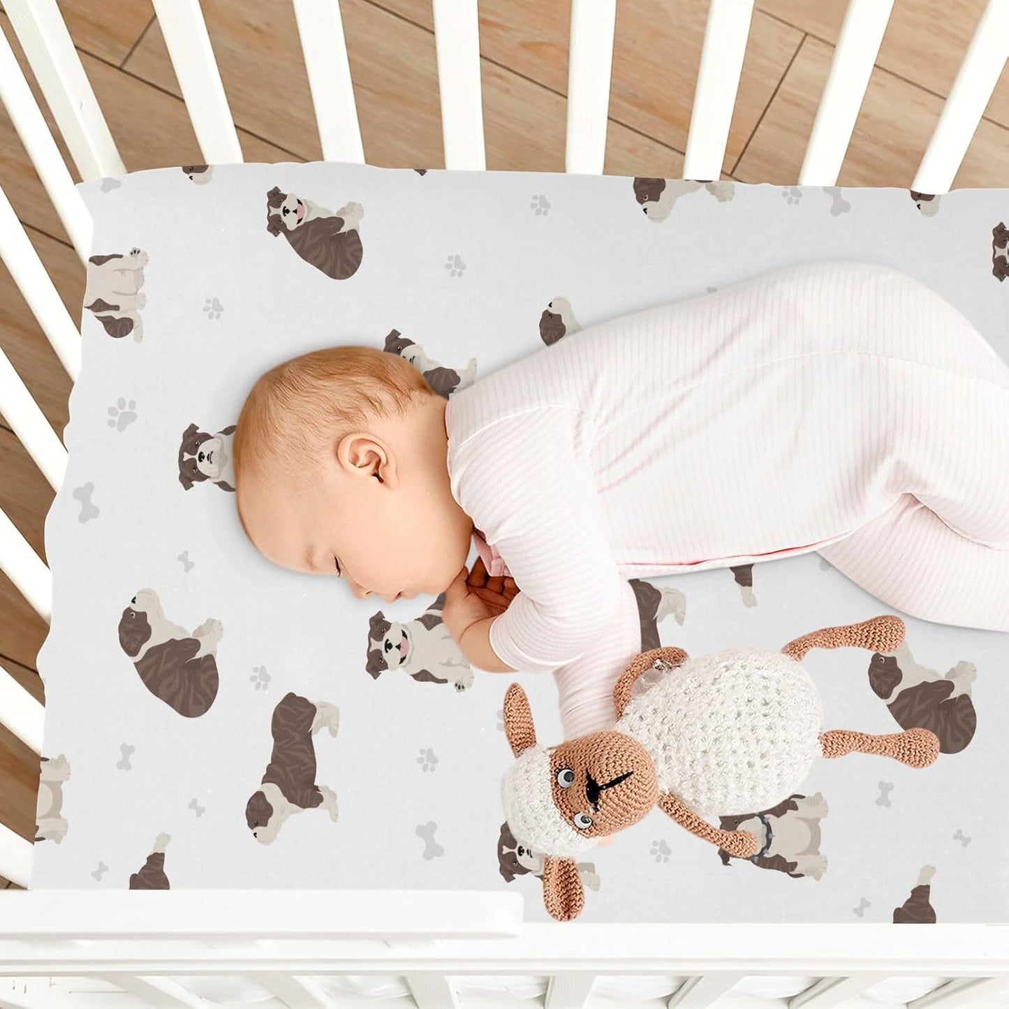 Fitted Crib Sheets Turtle Sea Horse Stretchy Portable Playard Sheets for Baby Toddler, Breathable Soft Mini Crib Mattress 39 x 27 in for Boys and Girls