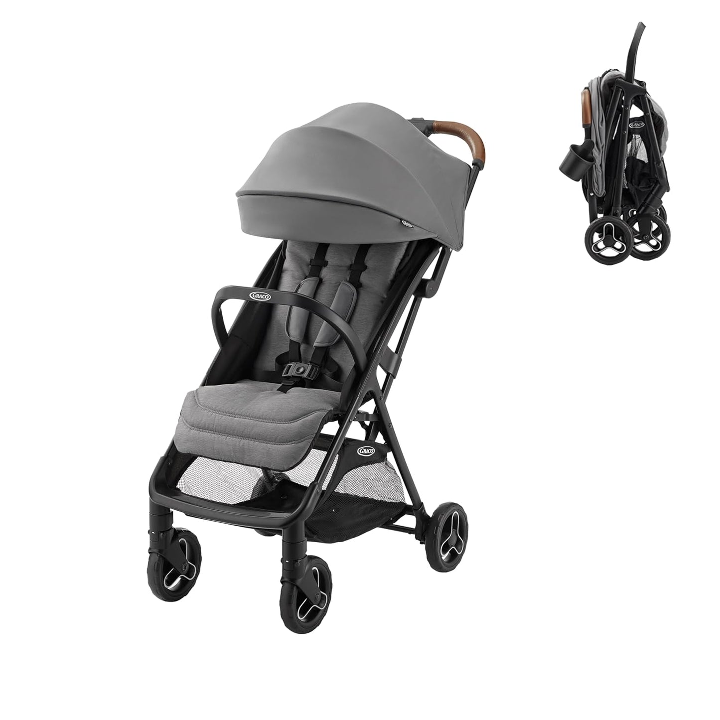 Graco Ready2Jet Compact Stroller – Overhead Friendly Compact Travel Stroller with Automatic Fold, Lilac Mod