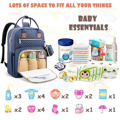 Tenot Baby Diaper Bag Backpack, Travel Diaper Bags for Baby Girl Boy Large Capacity Baby Bag Backpack for Women Peacock Blue