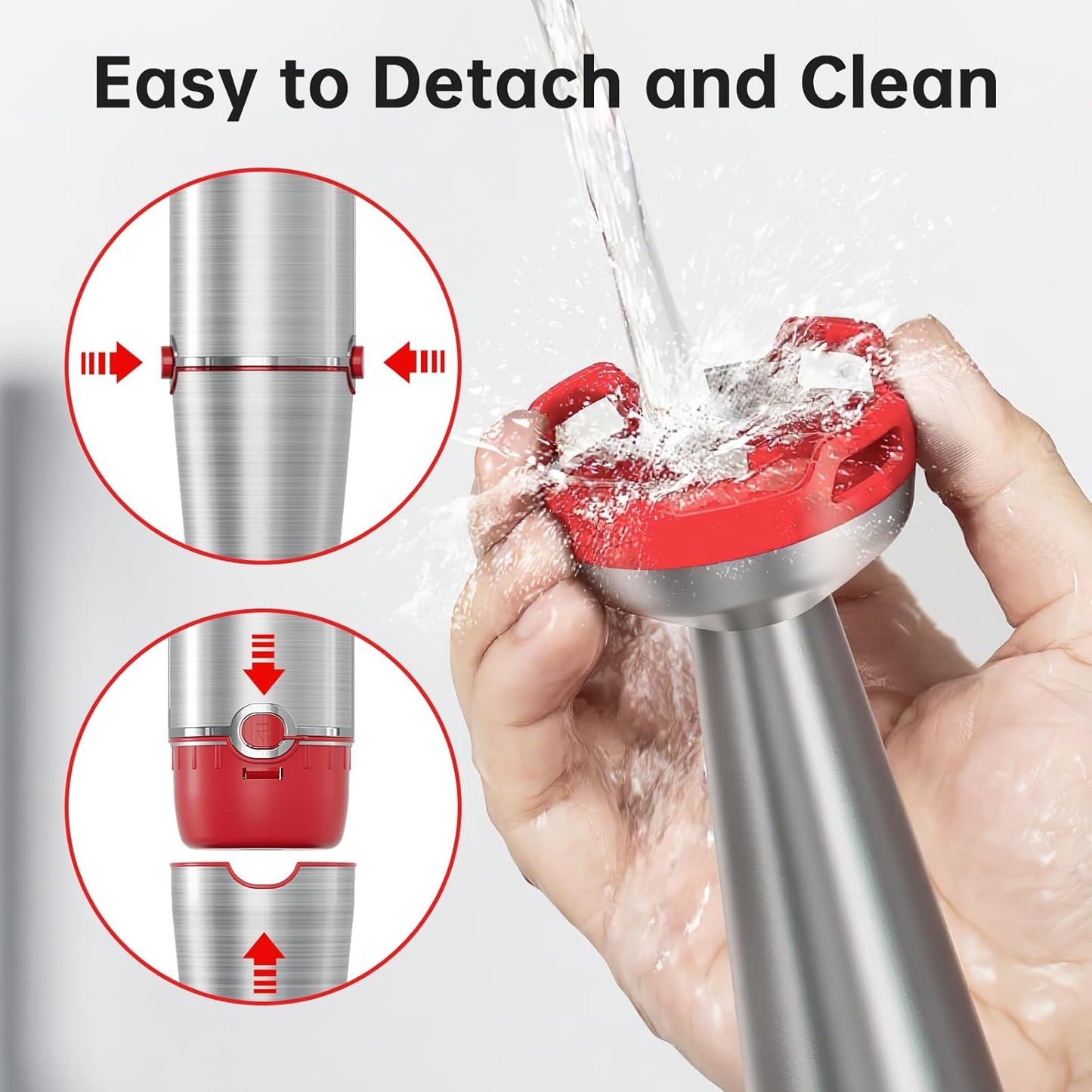Turelar Immersion Blender Handheld Corded Hand Blenders Set 1100W, Trigger Variable Speed 5 in 1 Stick Emulsifier with Chopper, Whisk and Frother for Soup, Baby Food and Smoothies, Orange