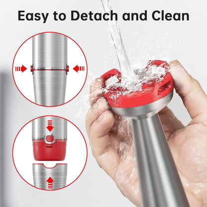Turelar Immersion Blender Handheld Corded Hand Blenders Set 1100W, Trigger Variable Speed 5 in 1 Stick Emulsifier with Chopper, Whisk and Frother for Soup, Baby Food and Smoothies, Orange