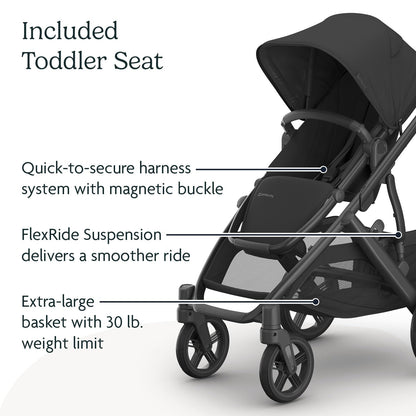 UPPAbaby Vista V3 Convertible Single-to-Double Stroller for Baby & Toddler, 30+ Configurations, Car Seat Compatible, All-Wheel Suspension, XL Basket – Owen (Mocha Mélange/Carbon Frame)