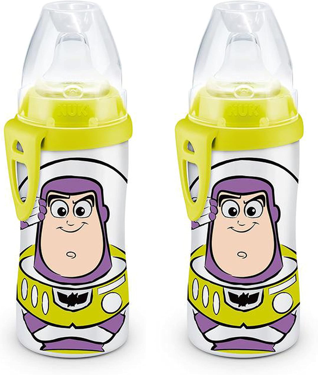 NUK Active Sippy Cup, 10 oz, 2 Pack, Disney's Cars, Lightning McQueen, BPA-Free, Spill-Proof, Transition Cup
