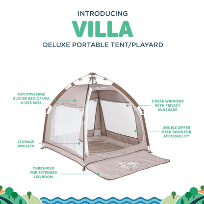 Baby Delight Go with Me Villa Portable Tent and Playard | Kids Tent and Playhouse | Indoor and Outdoor | Green Garden