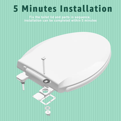 Aünsffer Toddler Toilet Seat with Potty Training Seat Round 16.5inch, 2 in 1 Toilet Seat for Family Built-in Baby Seat Removable, Soft Close + Easy Clean, PP Safe Material, Pink