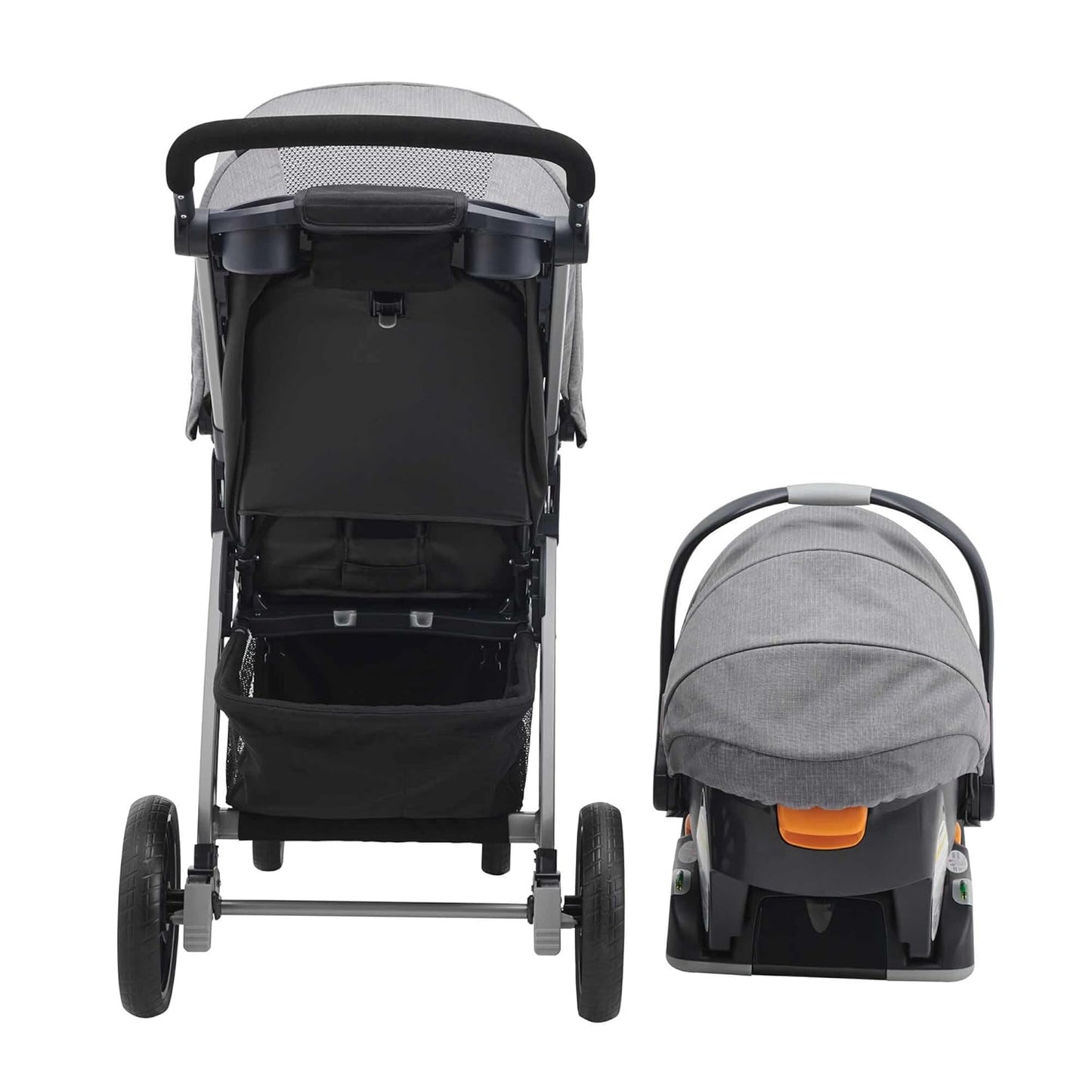 Chicco Bravo LE ClearTex Full-Size Stroller for Babies and Toddlers, UPF-Rated Canopy, GREENGUARD Gold Certified, Lightweight, One-Hand Compact Fold, Pewter/Grey