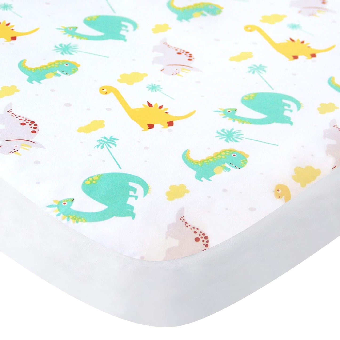 Pack and Play Sheets, 2 Pack Mini Crib Sheets, Stretchy Playard Fitted Sheet, Compatible with Graco Pack n Play, Soft and Breathable Material, Planet & Flower