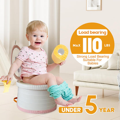 SunnySmile Portable Toilet for Kids,Portable Potty Seat for Toddler Travel,Travel Potty with Travel Bag, Applicable to Camping, Indoor/Outdoor Use, Includes 45 Replacement Bags (Grey)