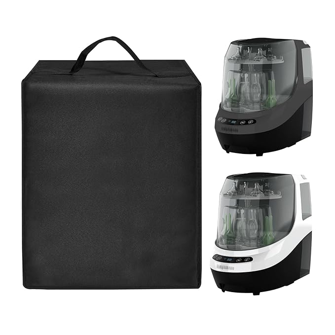 Baby Bottle Washer Cover Sterilizer Cover Dust-Proof Nylon Protective Case for Baby Brezza Bottle Dryers Pro - Sterilizer Dryer - All in One Machine (Black)