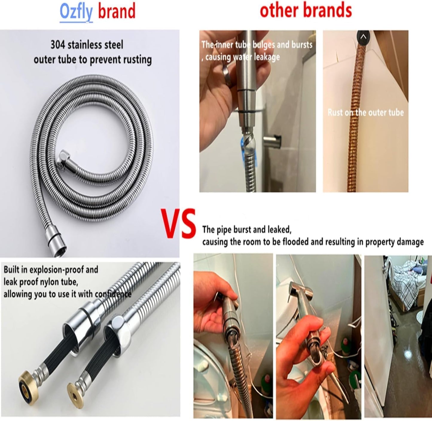 Brass Handheld Bidet Sprayer-Chrome Finish, Hot and Cold Water Mixer Valve Included，8.2inChrome Toilet Spray Gun,