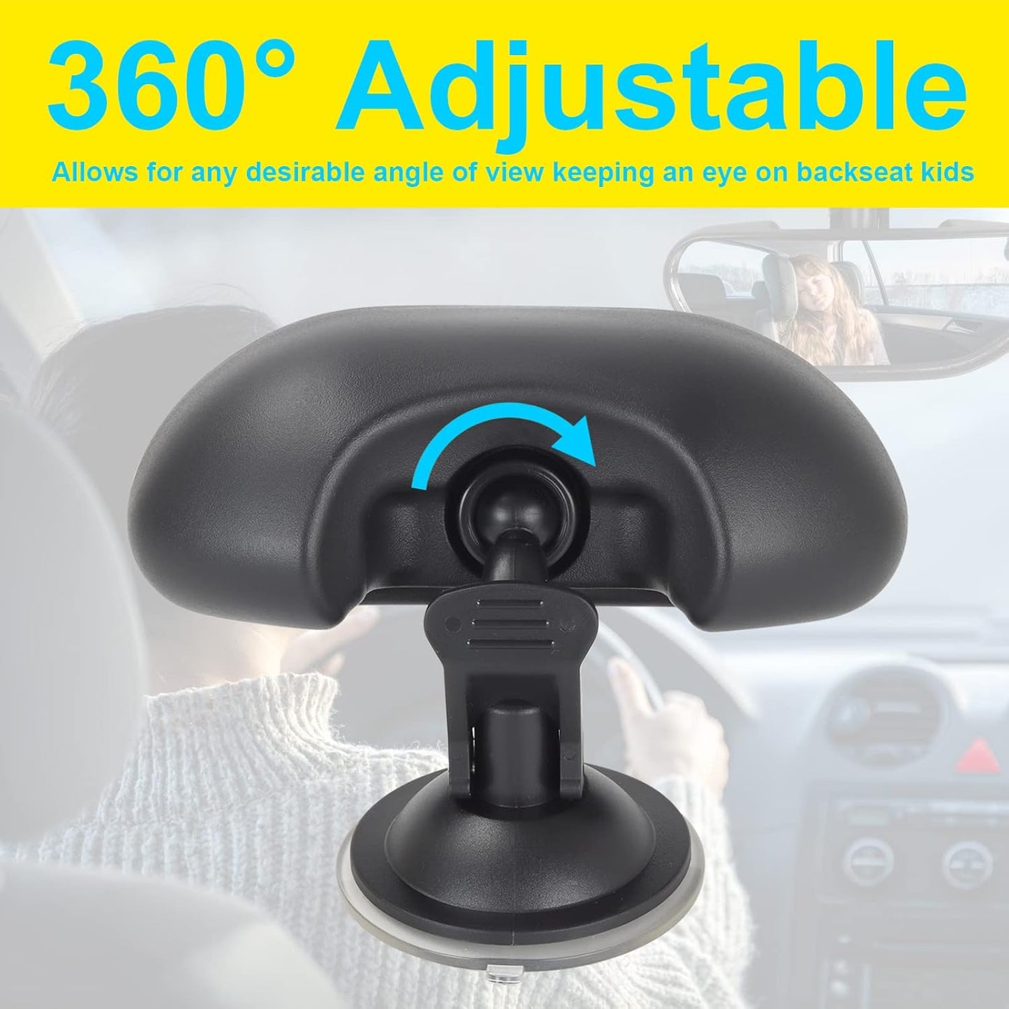 Rearview Baby Mirror for Car,Windshield Infant Front Facing Baby Rear View Mirror,360 Degrees Adjustable Mirrors to See Rear Kids,Babies,Infants and Newborn