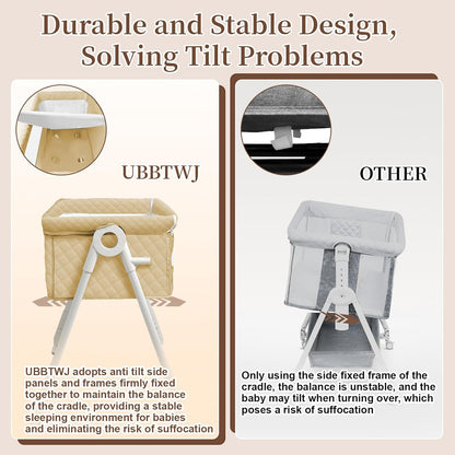 Baby Bassinet Bedside Crib for Newborn, 4-in-1 Baby Bassinet Bedside Sleeper with Mesh & Mattress, Easy Move Crib for Newborns with Lockable Wheels & Storage Basket, 4-Adjustable Height(Grey) | Bassinet with Wheels, Storage Basket, 4 Height Adjustable