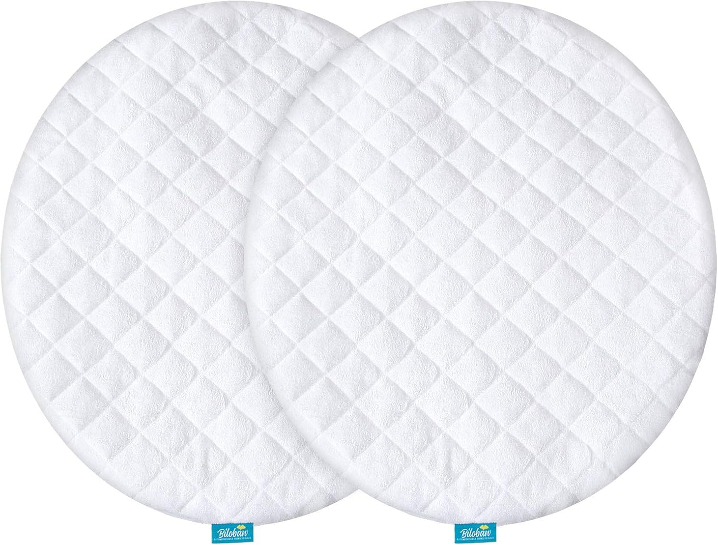 Bassinet Mattress Pad Cover for BCOL and bonbay Baby Bassinet Bedside Sleeper, 2 Pack, Waterproof Quilted Ultra Soft Surface