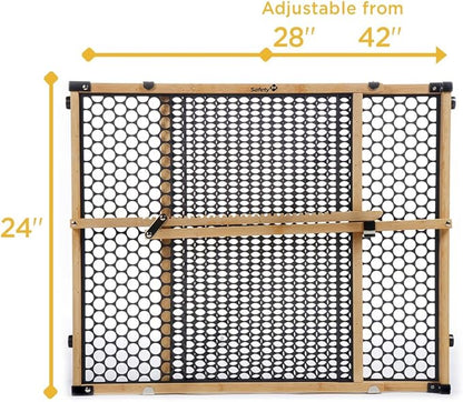 Safety 1st Bamboo Baby Gate for Doorways, No Drill Easy Install, Dog Gates, Fits 28"-42", 24" High, Bamboo and Black