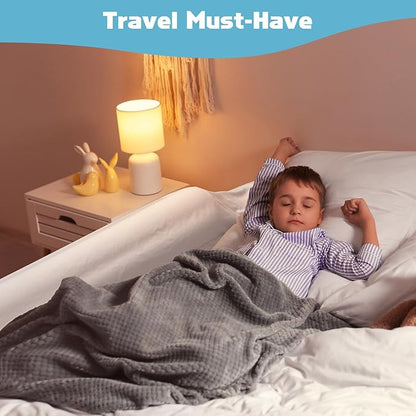 USHMA 2Pack Travel Bed Rails for Toddlers | Non-Slip Soft Flocking Portable Inflatable Bed Rails for Toddlers | Travel Toddler Bed Rail for Full, Queen, King Size Beds | Portable Bed Rail for Travel