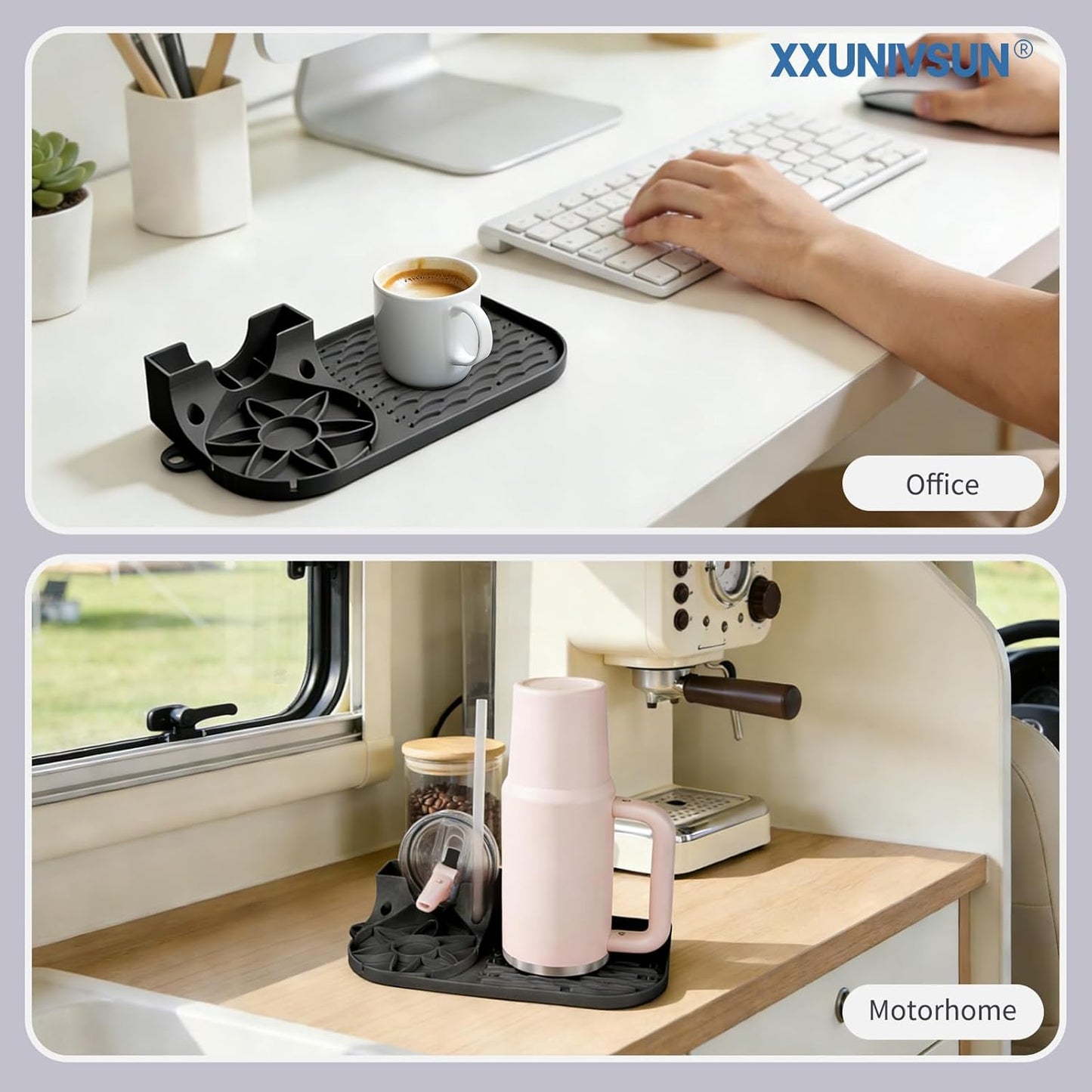 Bottle Drying Rack, Draining Mat for Stanley Tumblers20-40oz, Mugs, Wine Glasses, Compact Portable Cup Dryer Stand for Countertops, Office, RVs & Travel (Crystal Pink)