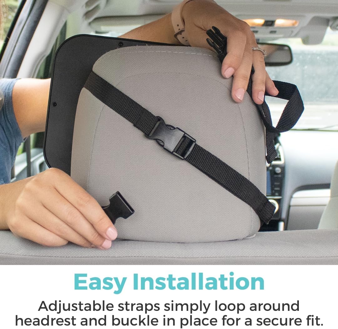 Toddleroo by North States - Deluxe LED Baby Car Mirror with Light: Rear Facing Car Seat Mirror for Baby - Wide View & Shatterproof - Black