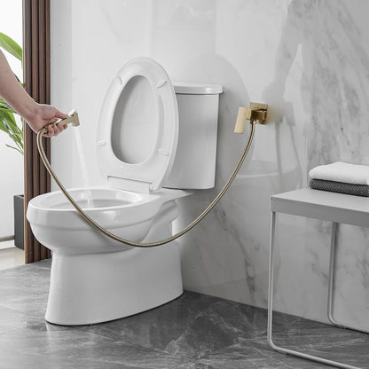 BWE Handheld Toilet Bidet Sprayer with Adjustable Water Pressure for Toilet Hot and Cold Bidet Spray Set Brass Toilets Bidets Wall Mount Cleaning Faucet Jet for Feminine Wash, Matte Black