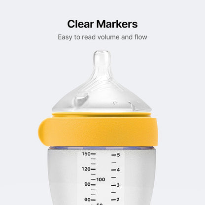 Comotomo Silicone Baby Bottle Gen 2 – 2026 Release (5oz) – True Slow-Flow Nipple for Newborn Feeding (0-3 Months) with Dual Anti Colic Vents for Breast to Bottle Transition, Green (Double Pack)