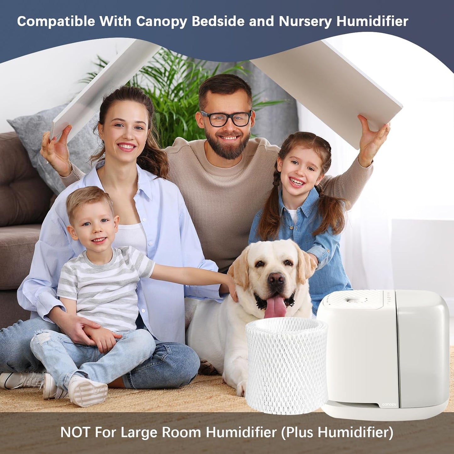 4 Pack Bedside Humidifier Filters Replacement Compatible with Canopy Bedside and Nursery Humidifiers(NOT for Canopy Plus Humidifier)