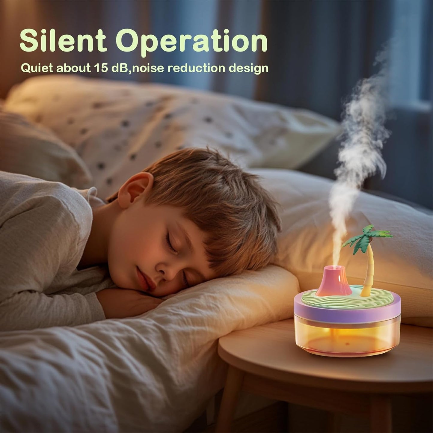 Cute Mini Humidifier 320mL Cool Mist Humidifie mute with 2 Mist Modes,for Home/Nursery/Office,Portable Mini Air Moisturizer,rechargeable mini humidifier(Gardenia pink)