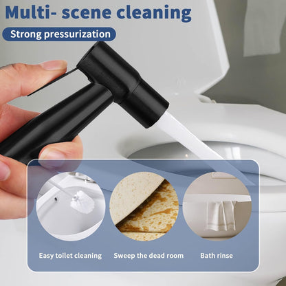 Neween Handheld Toilet Bidet Sprayer for Toilet-Adjustable Water Pressure Control with Bidet Hose for Feminine Wash, Stainless Steel Bidet Faucet Sprayer Kit Cloth Diaper for Baby Wash (Black)