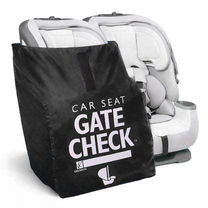 J.L. Childress Gate Check Travel Bag for Car Seats - Car Seat Travel Bag for Airplane, Includes AIRTAG Holder, Fits All Baby Carriers, Infant Carriers & Child Booster Seats - Neon Blue