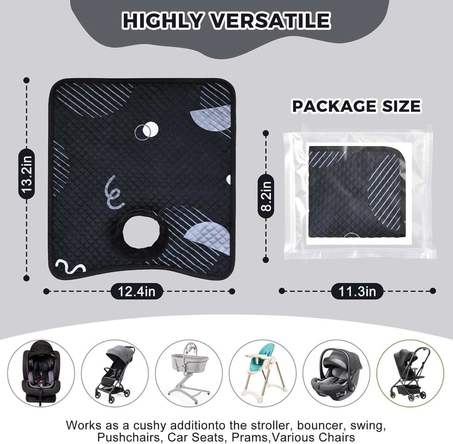 Car Seat Protector for Potty Training, 2 Pack Waterproof CarSeat Liner Toilet Training for Baby Infant Toddler, Dry Seat Piddle Pads Cover for Strollers (Gray)