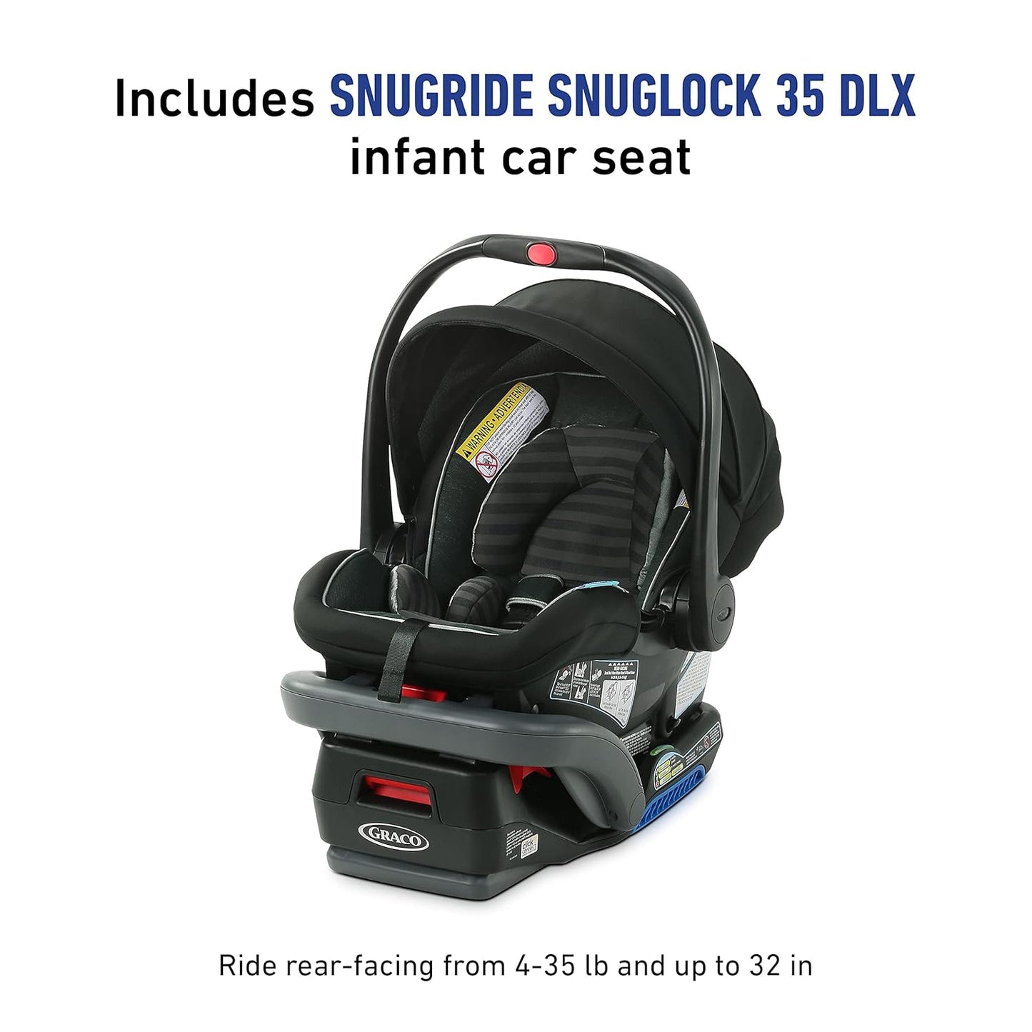 Graco Modes Nest Travel System, 3-in1 Modular Carseat Stroller Combo, Adjustable Slide2Me Infant Car Seat Carrier to Toddler Stroller, Includes the SnugRide DLX Infant Car Seat, Sullivan
