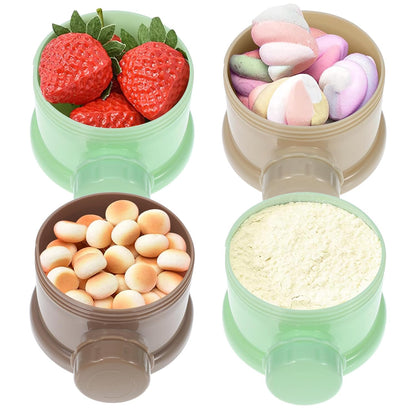 Kisangel 4 Layers Milk Powder Box Portable Formula Storage Container for Baby Infant Travel Stackable Milk Powder Dispenser Food Storage