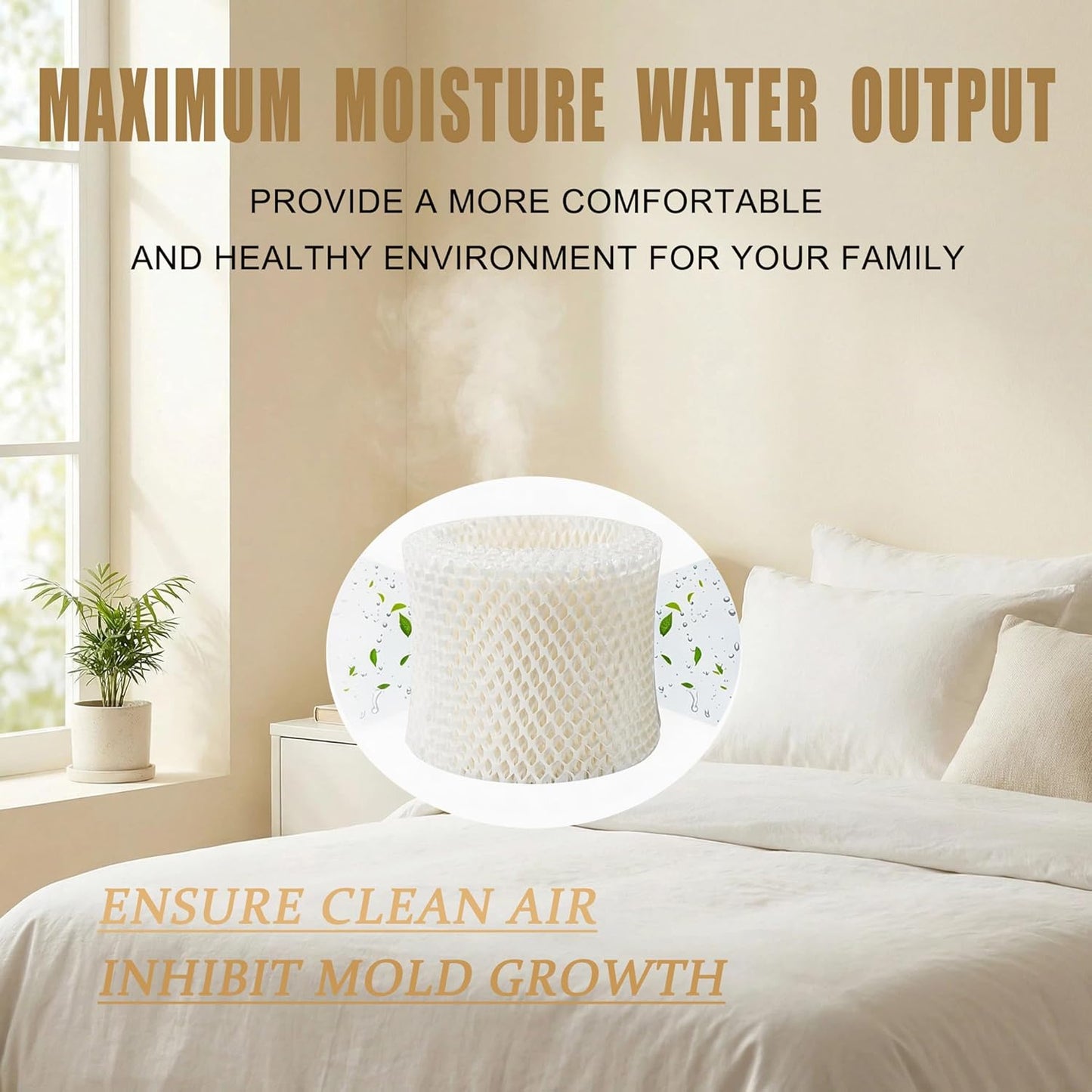 Humidifier Replacement Filter 2.0 Compatible with Canopy Bedside Humidifier and Nursery Humidifier, Made Natural Wood Pulp and Paper Wick Filter, 6 Week Lifespan Humidifier Wicking Filter Replacement