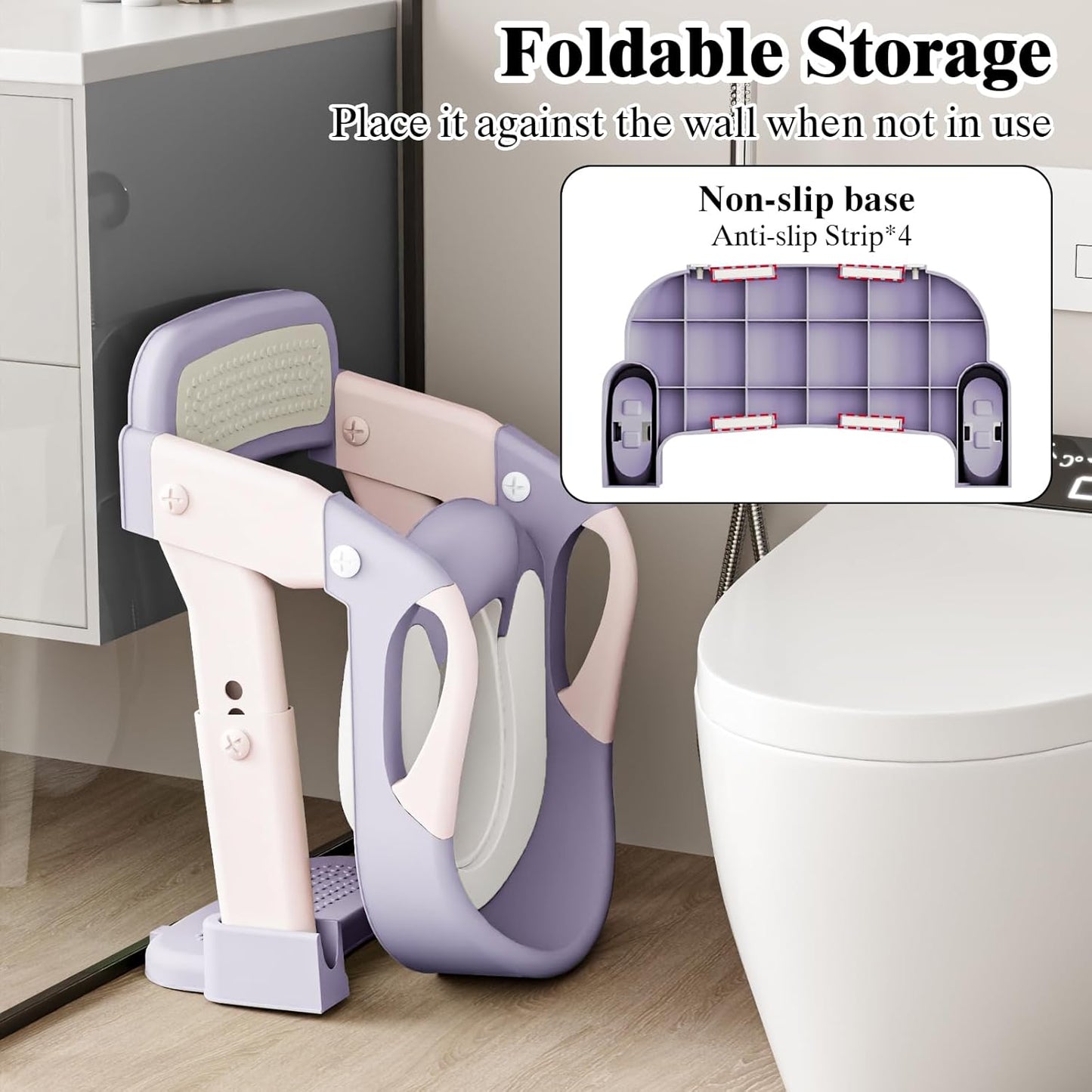 XIGGA 3 in 1 Potty Toilet Training Seat with 2-level Adjustable Steps, Equipped with Waterproof Cushion and Non Slip Step Stool, Dedicated Toilet Seat for Boys Girls - Green