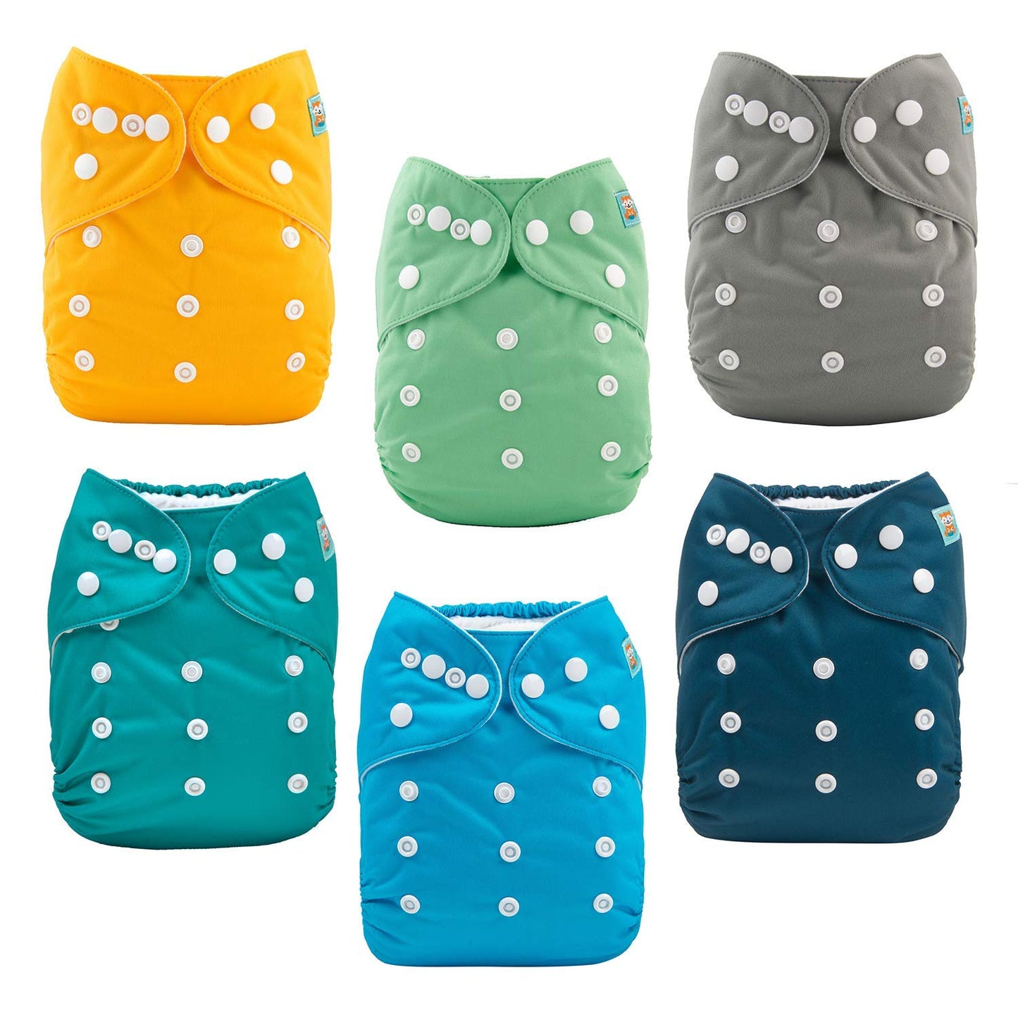 ALVABABY Baby Cloth Diapers 6 Pack with 12 Inserts Cloth Diaper Covers Adjustable Washable Reusable for Baby Girls and Boys