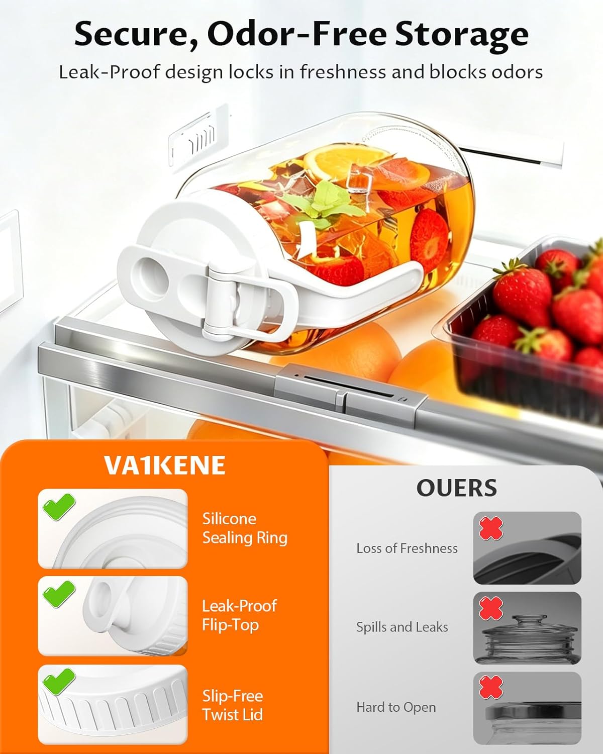 64oz Glass Breast Milk Pitcher with Lid & Pour Spout, 2 Quart Airtight Leakproof BreastMilk Fridge Storage Container - Wide Mouth, Dishwasher Safe Formula Pitcher with Handle
