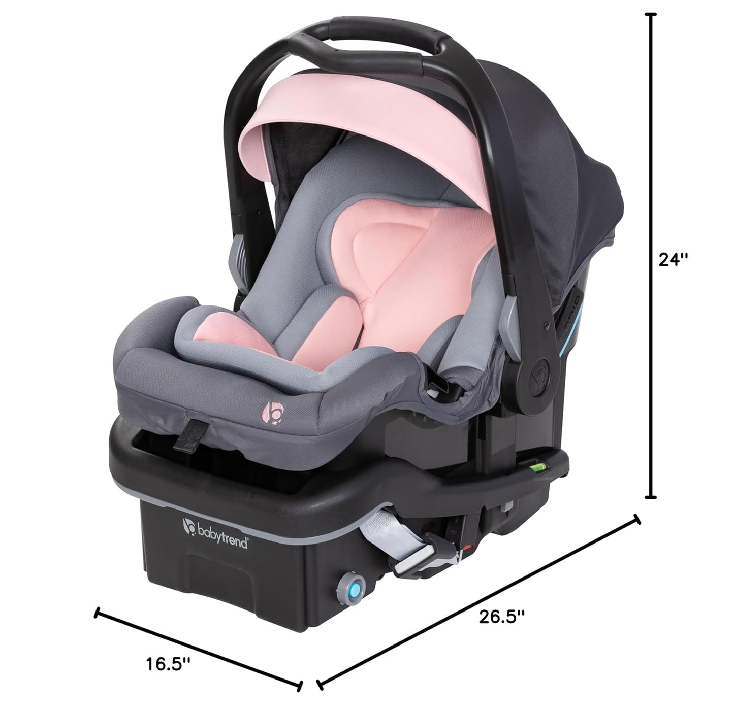 Baby Trend Secure-Lift Infant Car Seat, Dash Black – Compact Lightweight Carrier, Infant Comfort Cushioning, Adjustable Harness Fit